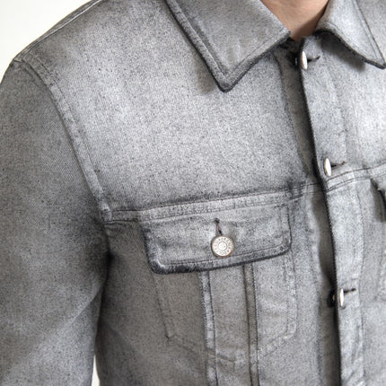 Veste en jean élégant en coton gris gris