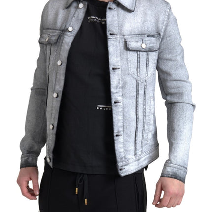 Veste en jean élégant en coton gris gris