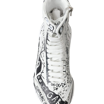 Daymaster Graffiti Print Mid Top Sneakers