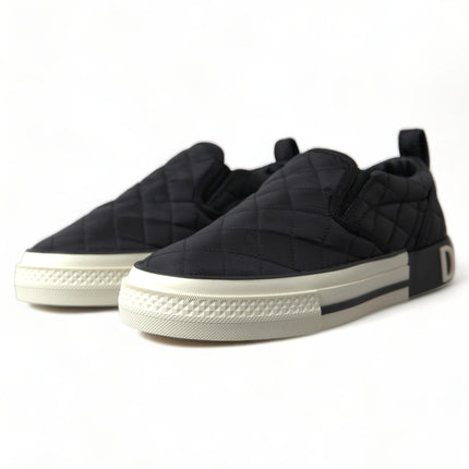 Elegante gewatteerde zwarte canvas sneakers