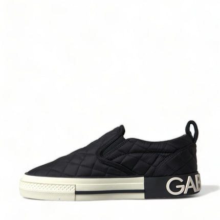 Elegante gewatteerde zwarte canvas sneakers