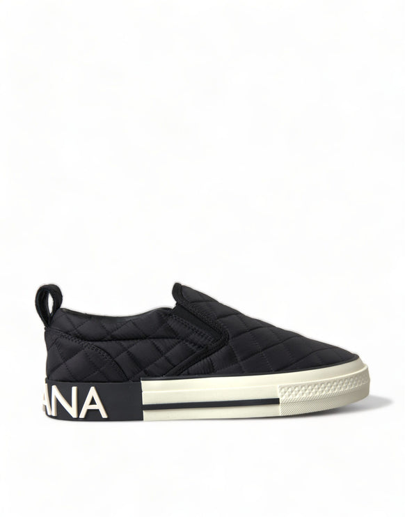 Eleganti sneaker in tela nera trapunte