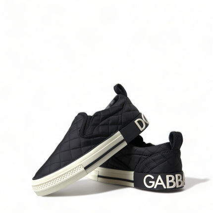 Elegante gewatteerde zwarte canvas sneakers