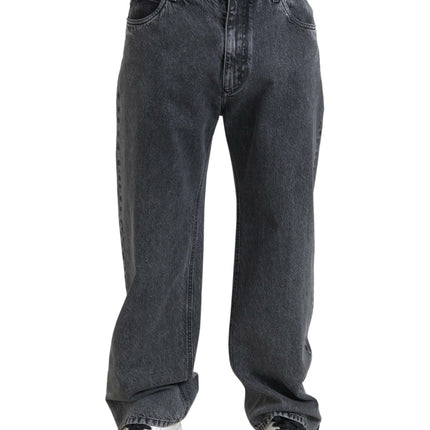 Elegantes jeans de mezclilla recta gris oscuro