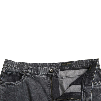 Elegantes jeans de mezclilla recta gris oscuro