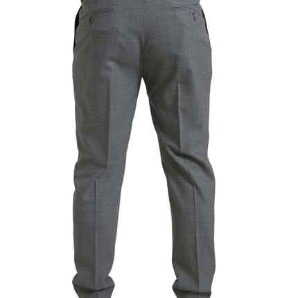 Elegantes pantalones de vestir de lana delgada en gris