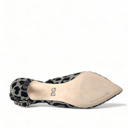 Crystal Leopard Slingback Talons Pompes