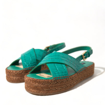 Elegantes sandalias de plataforma verdes de Epartrille