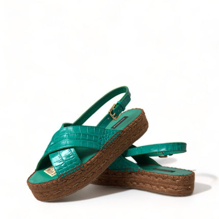 Elegantes sandalias de plataforma verdes de Epartrille