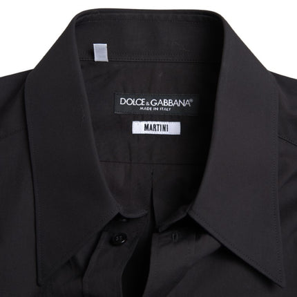 Camisa de vestir de algodón negro elegante Fit Negro