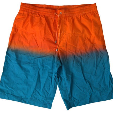 Pantalones cortos de natación de efecto de gradiente en naranja vibrante