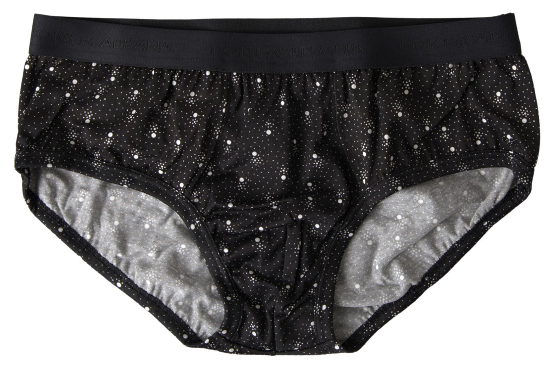 Elegant Black Dotted Brief with Comfort Fit