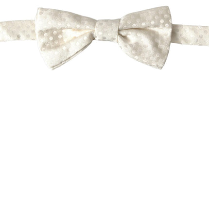 Élégant Ivory Fantasy Pattern Silk Bow Clie