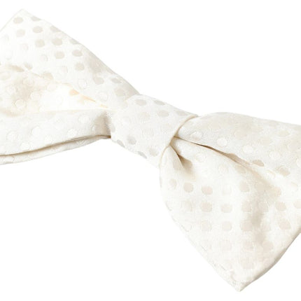 Élégant Ivory Fantasy Pattern Silk Bow Clie