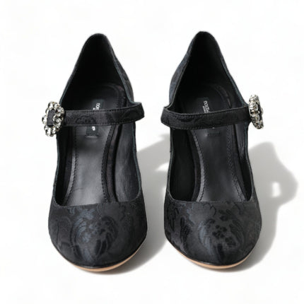 Brocade noire chic Mary Janes Pumps