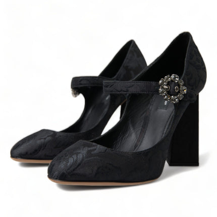 Brocade noire chic Mary Janes Pumps