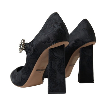 Brocade noire chic Mary Janes Pumps