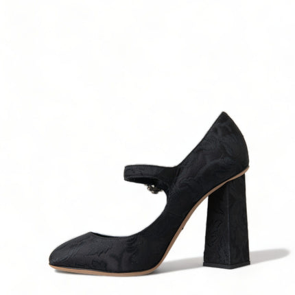 Brocade noire chic Mary Janes Pumps