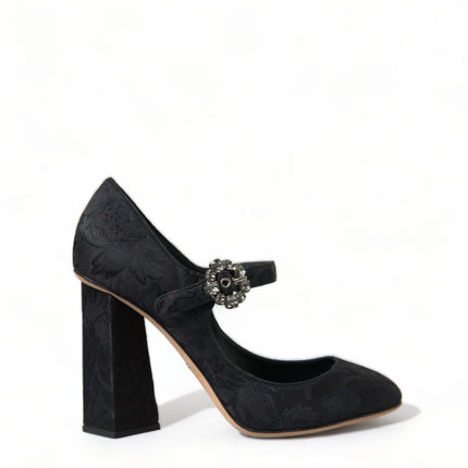 Brocade noire chic Mary Janes Pumps