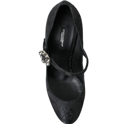 Brocade noire chic Mary Janes Pumps