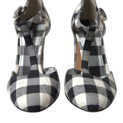 Pompe chic Gingham a tracolle a T: senza tempo Mary Jane Teli