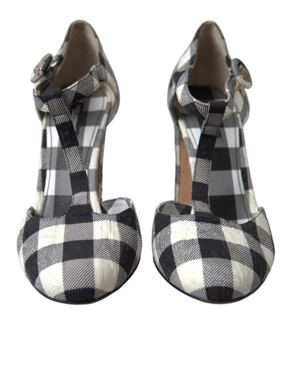 Pompe chic Gingham a tracolle a T: senza tempo Mary Jane Teli