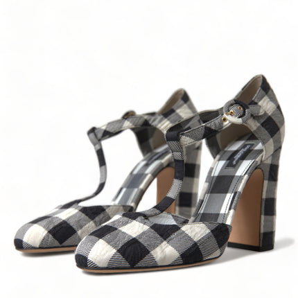 Pompe chic Gingham a tracolle a T: senza tempo Mary Jane Teli