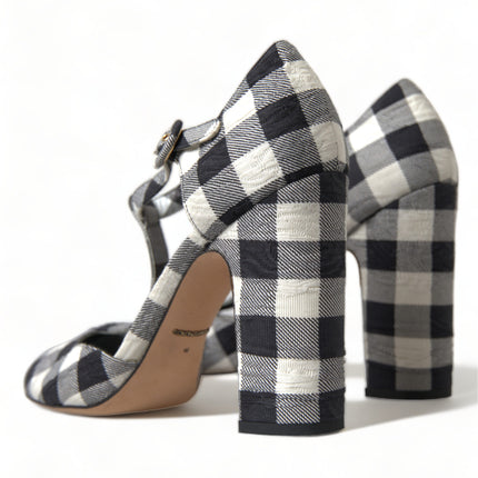 Pompe chic Gingham a tracolle a T: senza tempo Mary Jane Teli