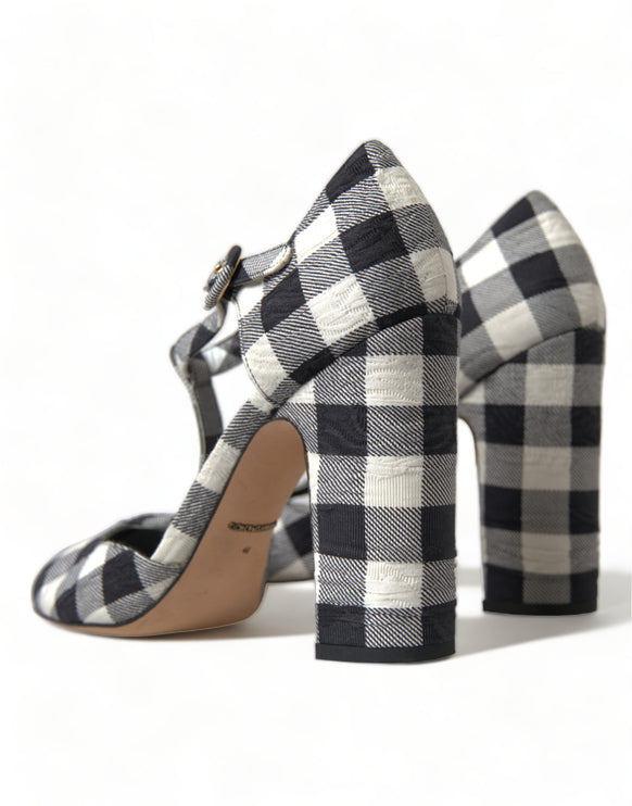 Pompe chic Gingham a tracolle a T: senza tempo Mary Jane Teli