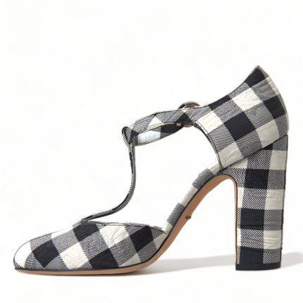 Pompe chic Gingham a tracolle a T: senza tempo Mary Jane Teli