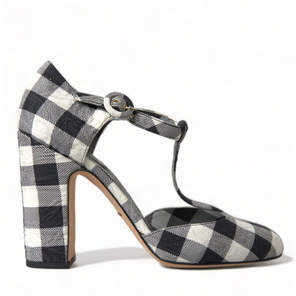 Pompe chic Gingham a tracolle a T: senza tempo Mary Jane Teli