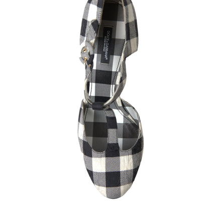 Pompe chic Gingham a tracolle a T: senza tempo Mary Jane Teli