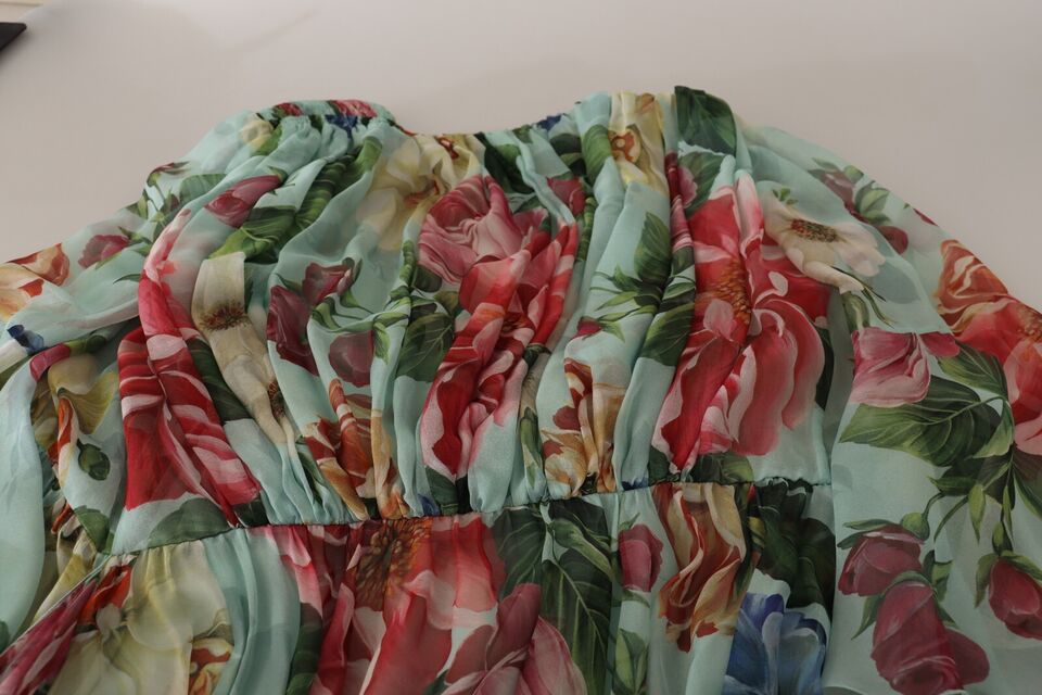 Bloemen zijden midi wrap jurk