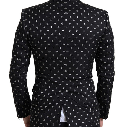 Elegant Geometric Patterned Slim Blazer