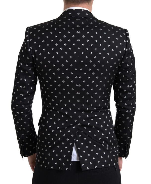 Elegant Geometric Patterned Slim Blazer