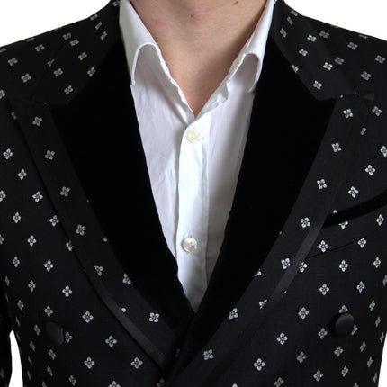 Elegant Geometric Patterned Slim Blazer