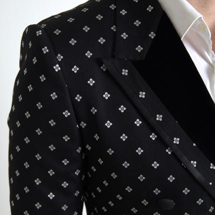 Elegant Geometric Patterned Slim Blazer