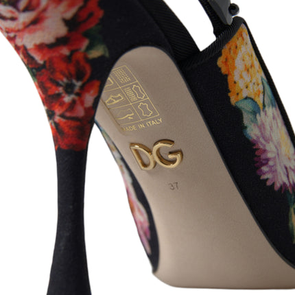 Teli slingback floreali con dettagli di cristallo di lusso