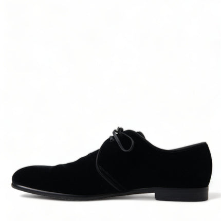 Elegant Black Velvet Derby Dress Shoes