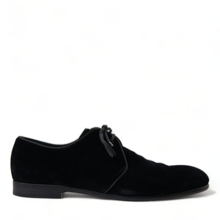 Elegant Black Velvet Derby Dress Shoes