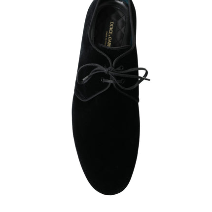 Elegant Black Velvet Derby Dress Shoes