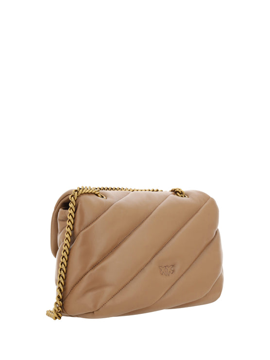 Elegante bolso acolchado de piel de becerro