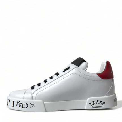 Sneaker chic portofino in pelle bianca