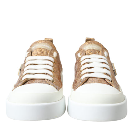 Elegante gouden low -top sneakers - Chic Comfort Footwear