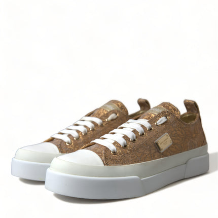 Elegante gouden low -top sneakers - Chic Comfort Footwear