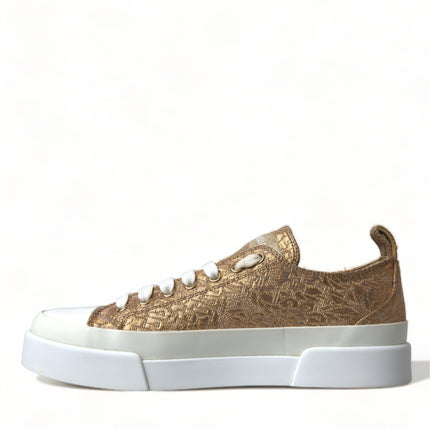 Elegante gouden low -top sneakers - Chic Comfort Footwear