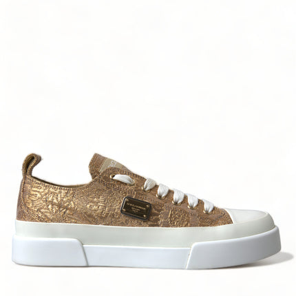 Elegante gouden low -top sneakers - Chic Comfort Footwear