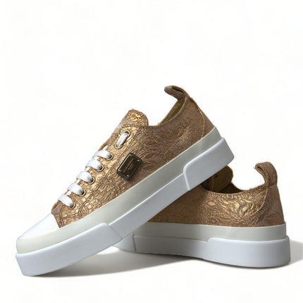 Elegante gouden low -top sneakers - Chic Comfort Footwear