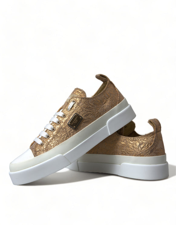 Eleganti sneaker a basso contenuto di oro oro - calzature comfort chic