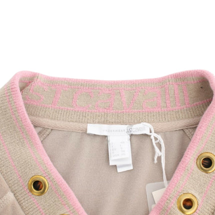 Cardigan zip beige avec accents de ton or